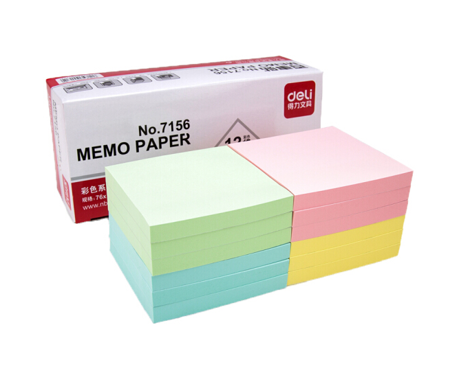 得力（deli）12本彩色便利贴
